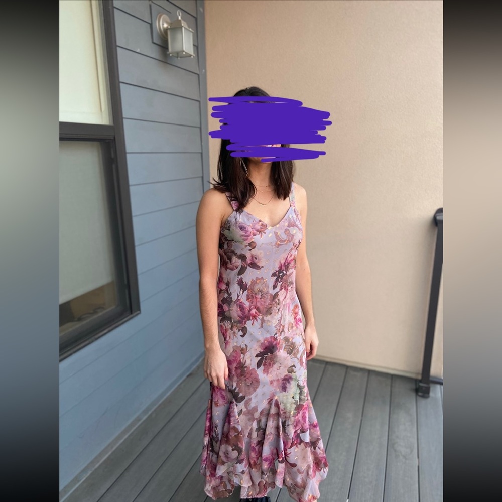 Lavender Floral Midi Dress